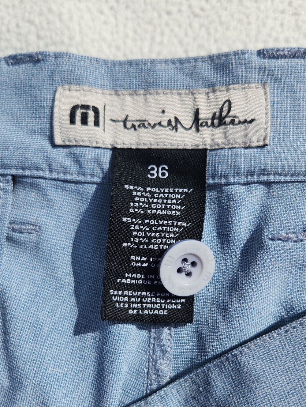 TravisMathew Men’s Light Blue Performance Golf Chino Shorts - Size 36 - Picture 3 of 10